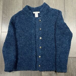 SD Collection Textured Blue Cardigan